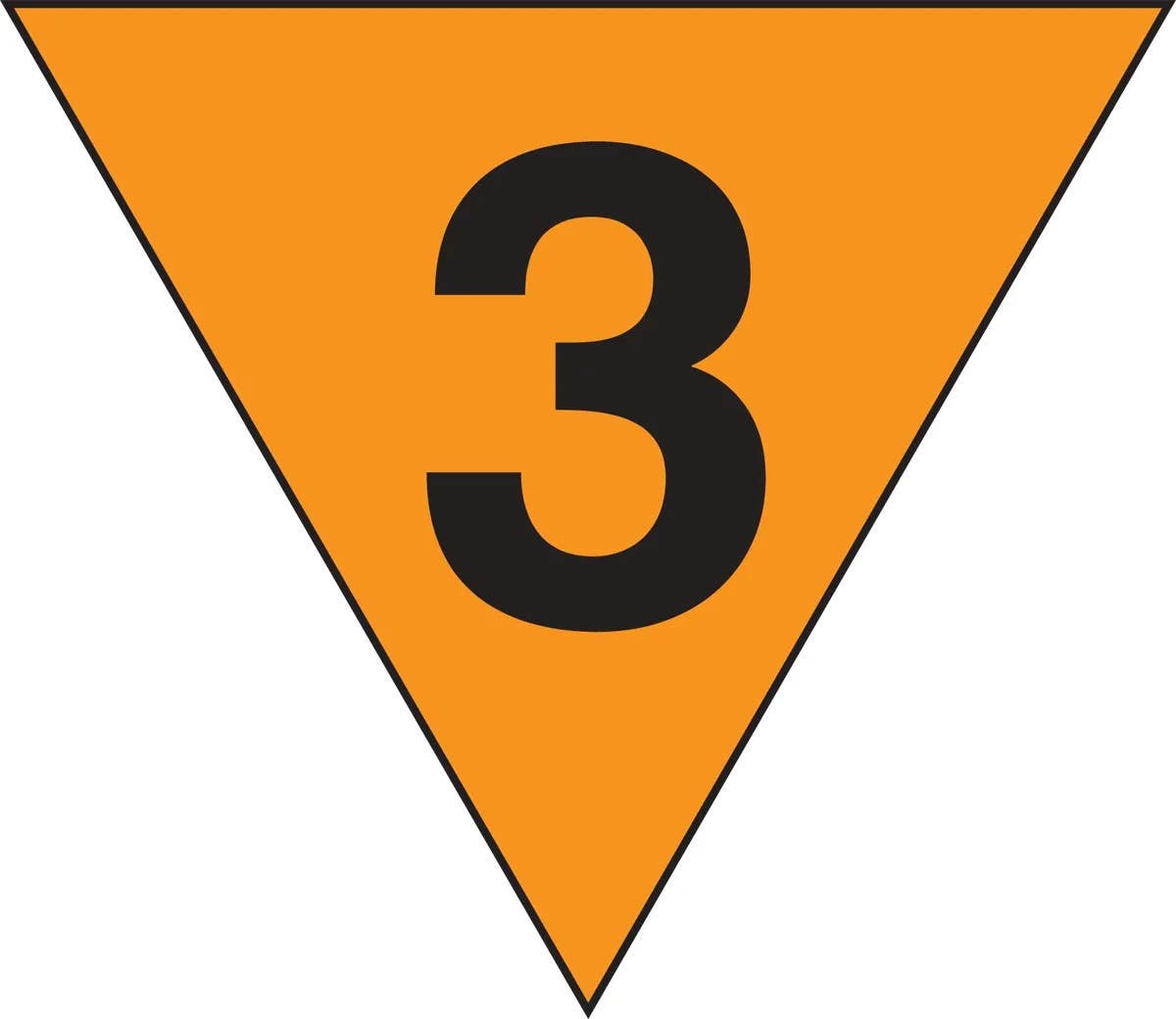 AccuformNMC MPG1 Military Fire Division Symbols, Fire Division 3, Inverted Triangle