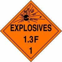 AccuformNMC MPL121 DOT Placard, Hazard Class 1 - Explosives & Blasting Agents (1.3F), 10-3/4" H x 10-3/4" W