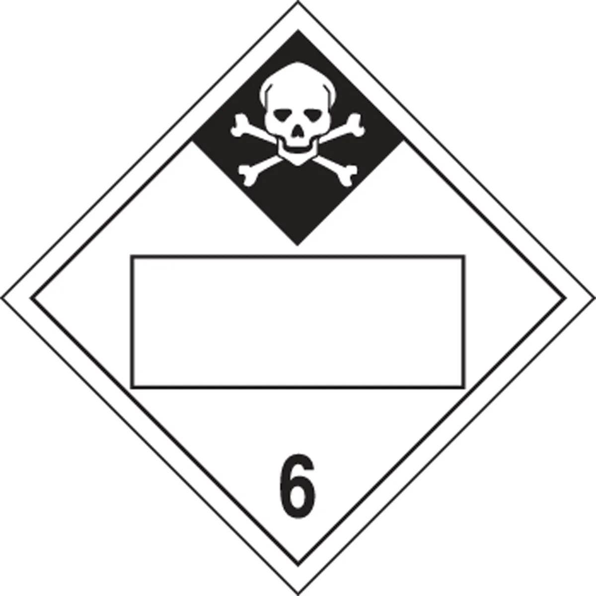 AccuformNMC MPL462 Blank DOT Placard, Hazard Class 6 - Inhalation Hazard, 10-3/4" H x 10-3/4" W