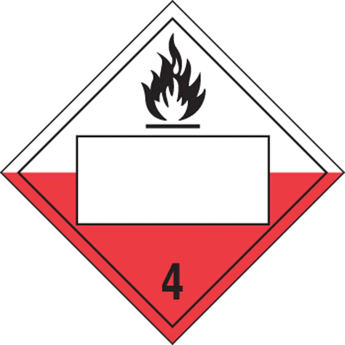 AccuformNMC MPL4DG4C Blank DOT Placard, Hazard Class 4 - Spontaneously Combustible, 10-3/4" H x 10-3/4" W
