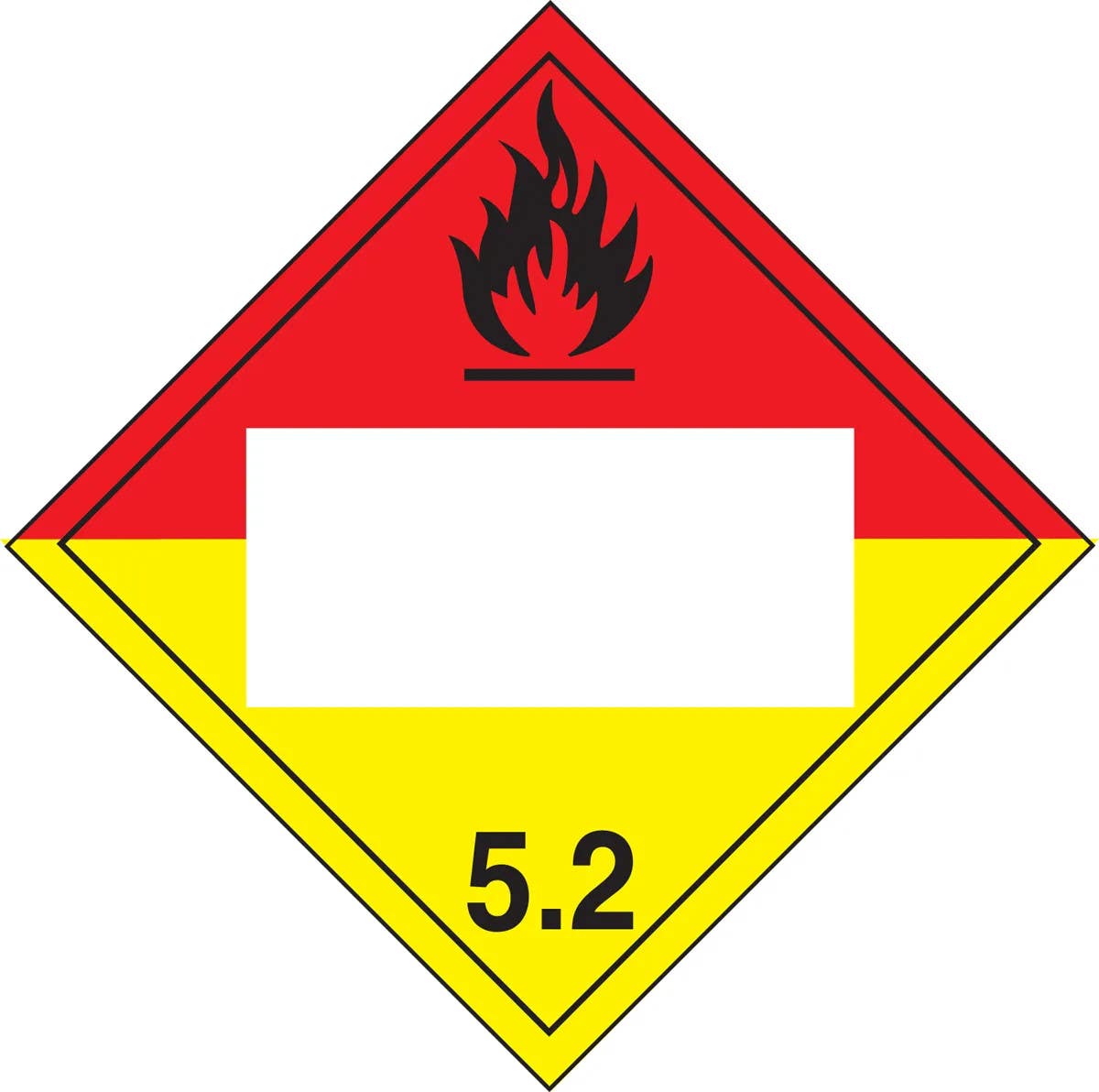 AccuformNMC MPL525 Blank DOT Placard, Hazard Class 5.2 - Organic Peroxide, 10-3/4" H x 10-3/4" W