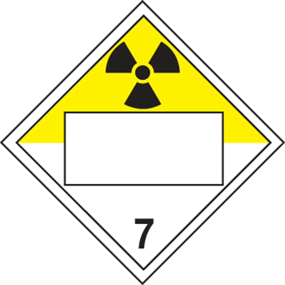 AccuformNMC MPL700 Blank Tdg Placard, Hazard Class 7 - Radioactive, 10-3/4" H x 10-3/4" W