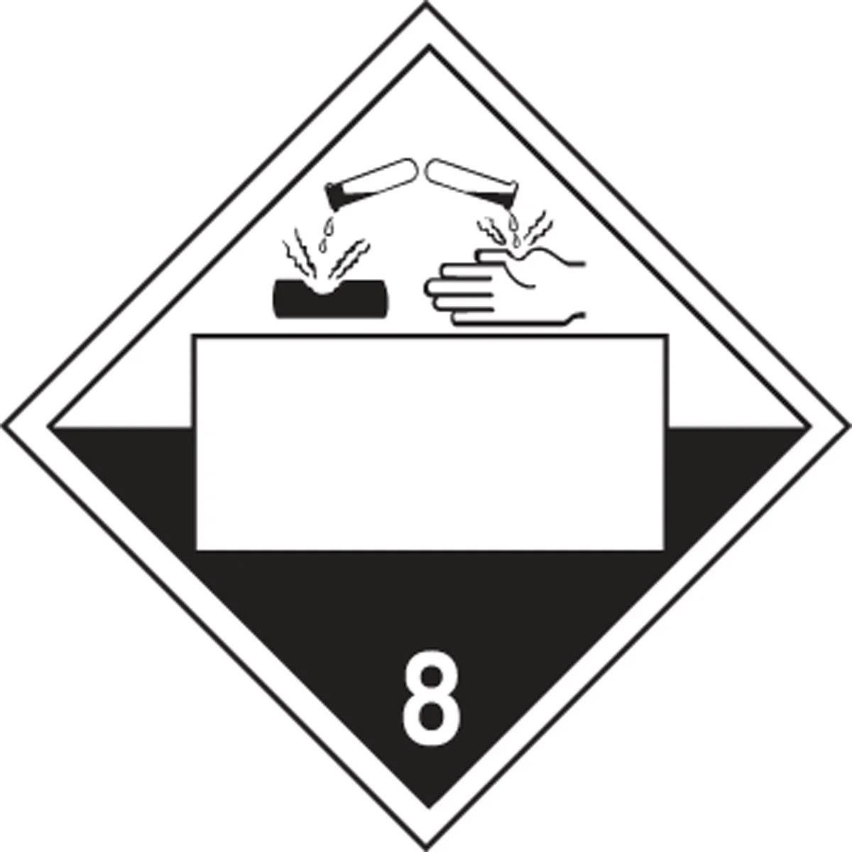 AccuformNMC MPL800 Blank TDG Placard, Hazard Class 8 - Corrosive, 10-3/4" H x 10-3/4" W