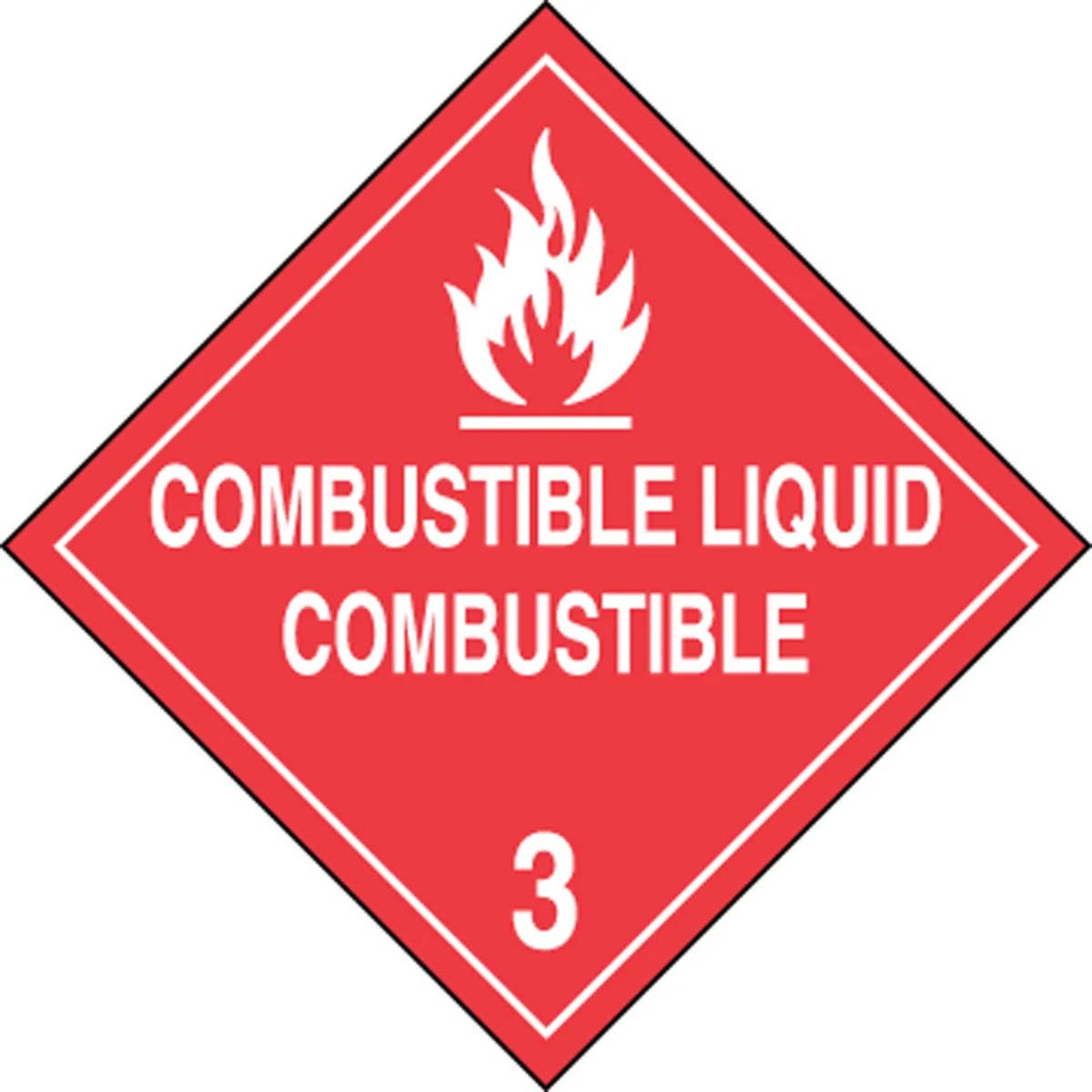AccuformNMC MPLSP5 Spanish Bilingual DOT Placard, Hazard Class 3 - Combustible Liquid, 10-3/4" H x 10-3/4" W