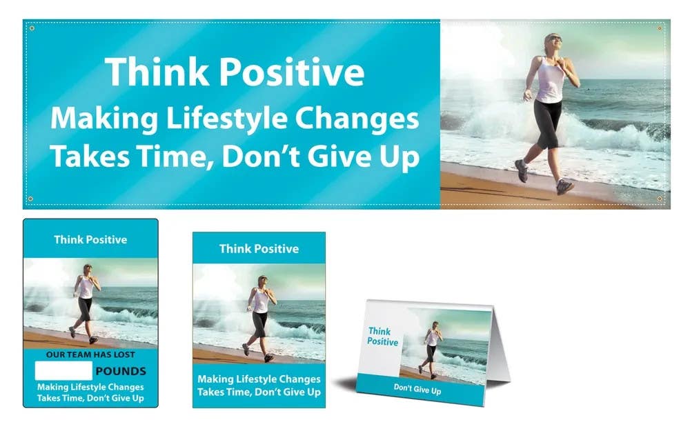 AccuformNMC MSK462 Workhealthy Motivational Sets, Think Positive, Don't Give Up