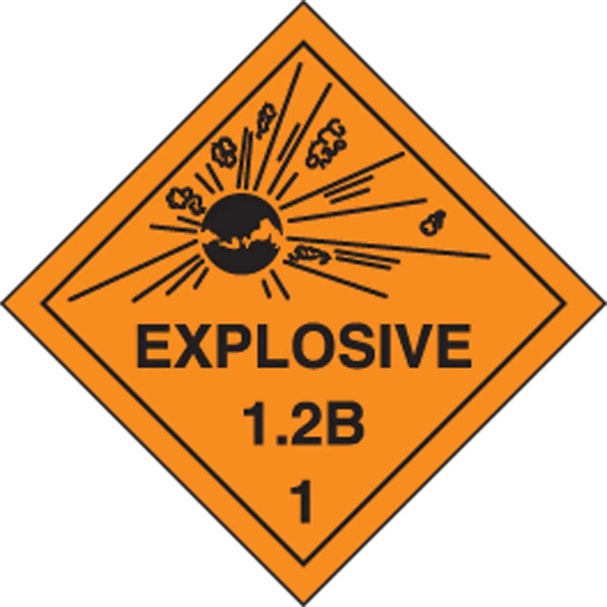AccuformNMC MSL110 DOT Shipping Label, Hazard Class 1, Explosive 1.2B, 4" x 4", 250/Roll