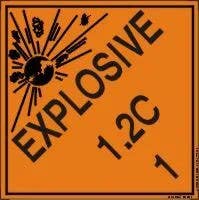 AccuformNMC MSL111 DOT Shipping Label, Hazard Class 1, Explosive 1.2C, 4" x 4", 250/Roll