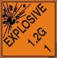 AccuformNMC MSL115 DOT Shipping Label, Hazard Class 1, Explosive 1.2G, 4" x 4", 250/Roll
