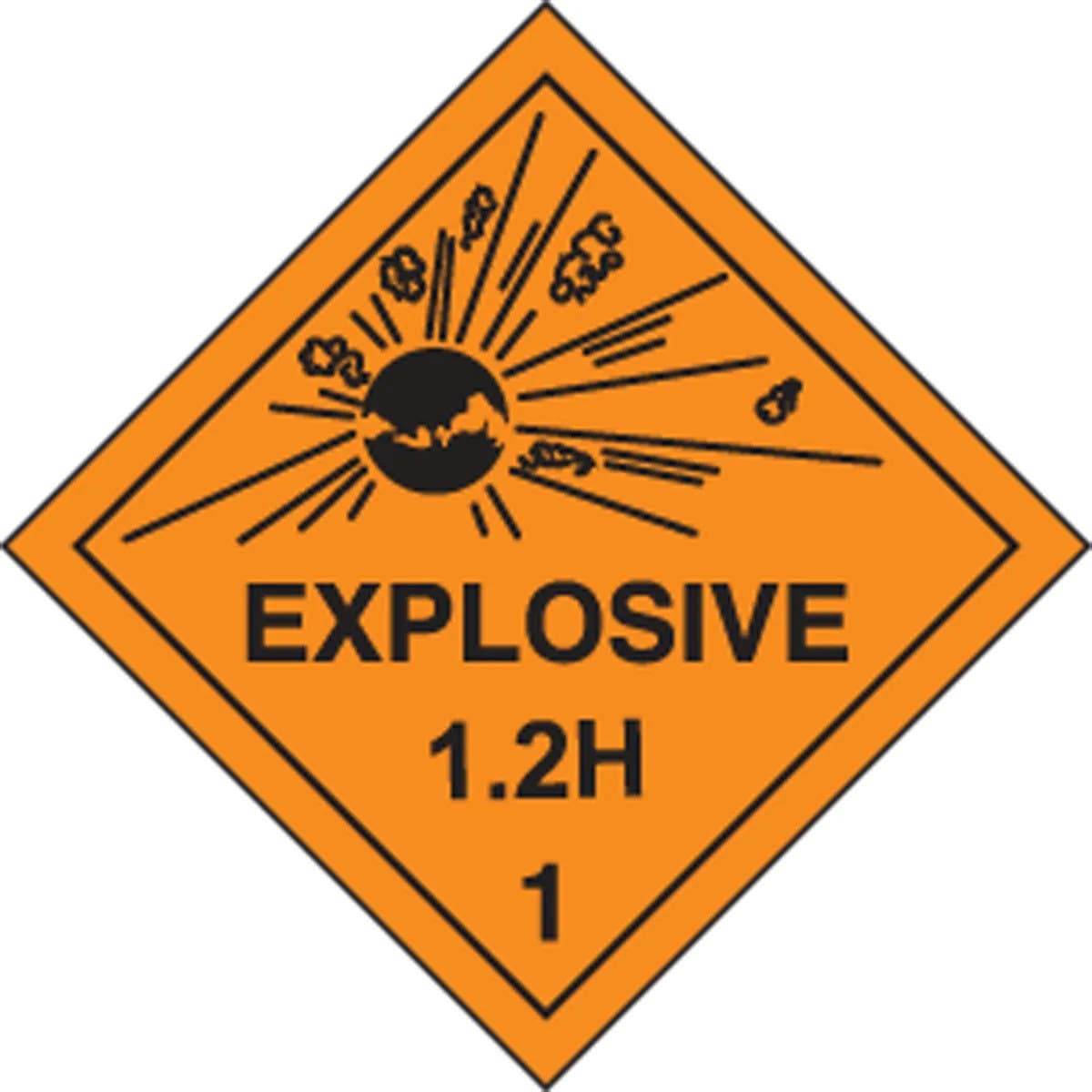 AccuformNMC MSL116 DOT Shipping Label, Hazard Class 1, Explosive 1.2H, 4" x 4", 250/Roll