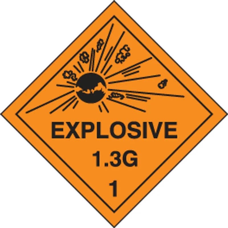 AccuformNMC MSL122 DOT Shipping Label, Hazard Class 1, Explosive 1.3G, 4" x 4", 250/Roll