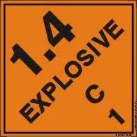AccuformNMC MSL128 DOT Shipping Label, Hazard Class 1, Explosive 1.4C, 4" x 4", 250/Roll