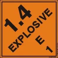 AccuformNMC MSL130 DOT Shipping Label, Hazard Class 1, Explosive 1.4E, 4" x 4", 250/Roll