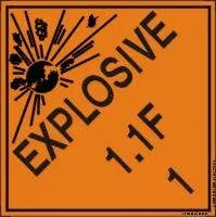 AccuformNMC MSL16 DOT Shipping Label, Hazard Class 1, Explosive 1.1F, 4" x 4", 250/Roll