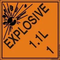 AccuformNMC MSL19 DOT Shipping Label, Hazard Class 1, Explosive 1.1L, 4" x 4", 250/Roll
