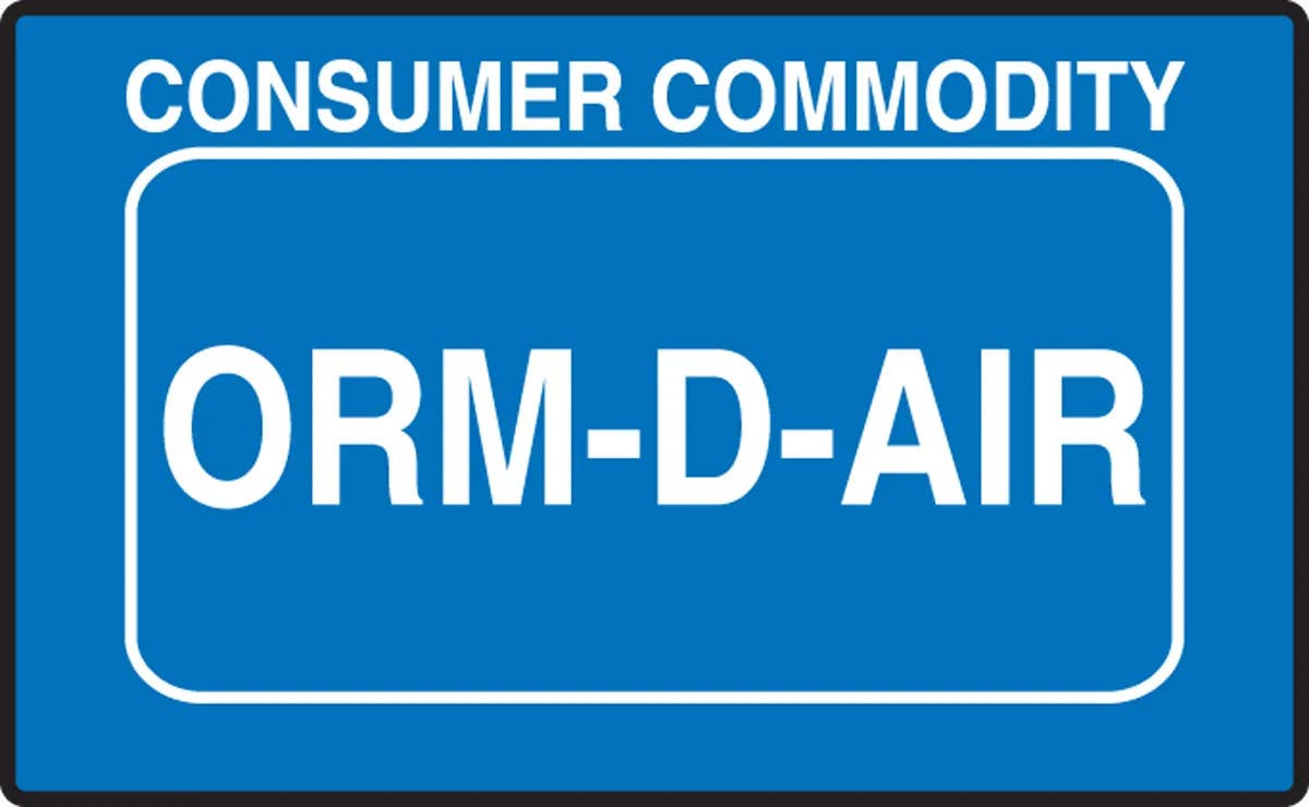 AccuformNMC MSL225 ORM-D-Air Shipping Label, Consumer Commodity, Adhesive Coated Paper, 1-1/2" H x 2-1/2" W, 500/Roll