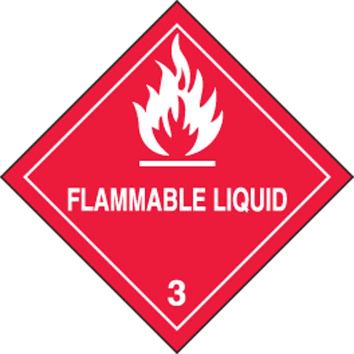 AccuformNMC MSL301 DOT Shipping Label, Hazard Class 3, Flammable Liquid, 4" x 4", 250/Roll