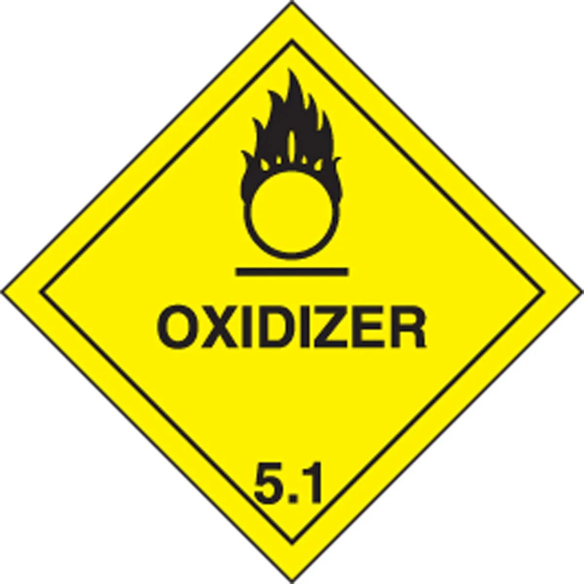 AccuformNMC MSL501 DOT Shipping Label, Hazard Class 5, Oxidizer, 4" x 4", 250/Roll