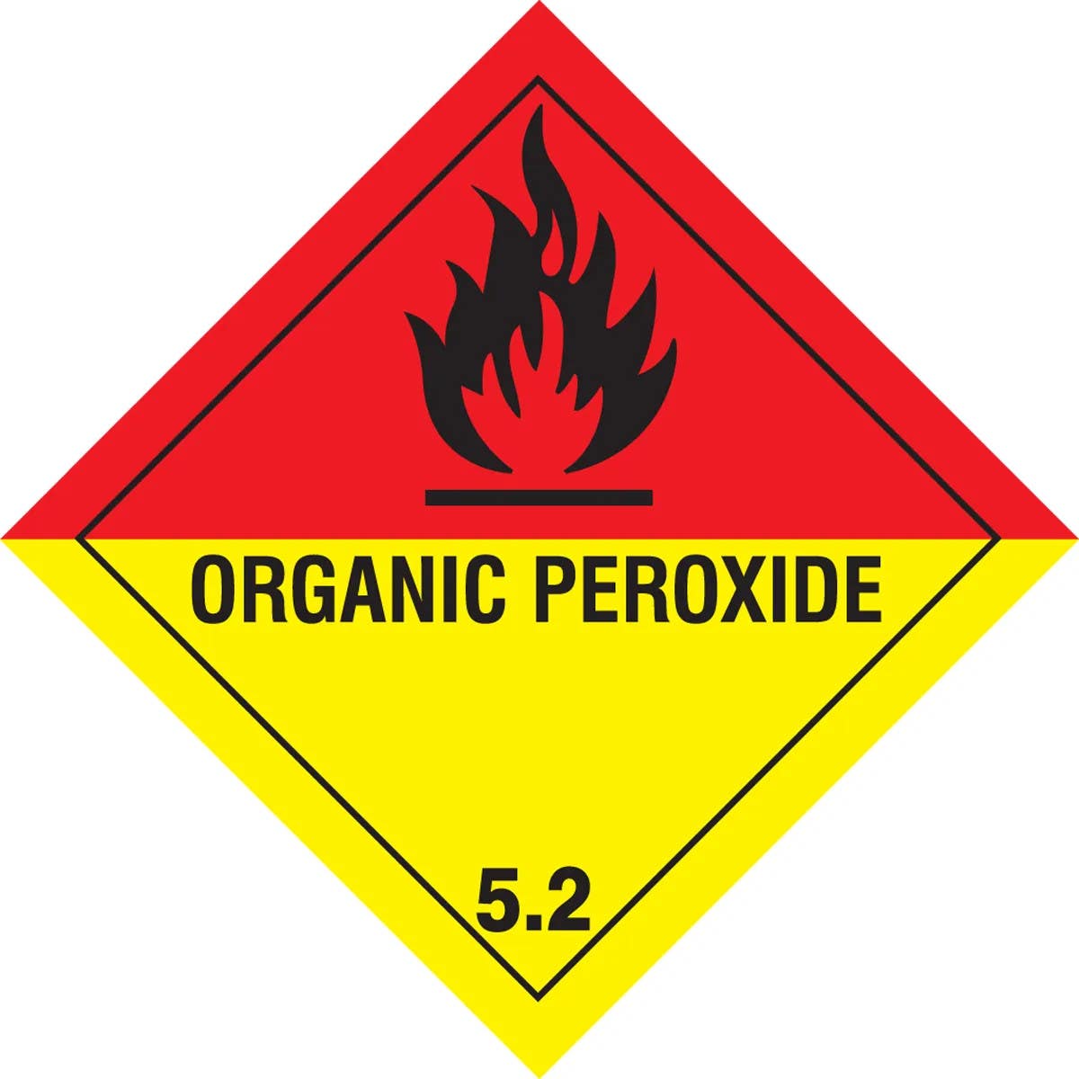 AccuformNMC MSL504 DOT Shipping Label, Hazard Class 5, Organic Peroxide, 4" x 4", 250/Roll