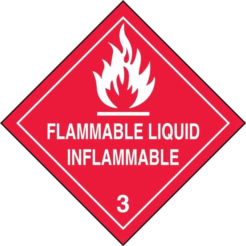AccuformNMC MSLSP4 DOT Shipping Label, Hazard Class 3, Flammable Liquid Inflammable, 4" x 4", 250/Roll