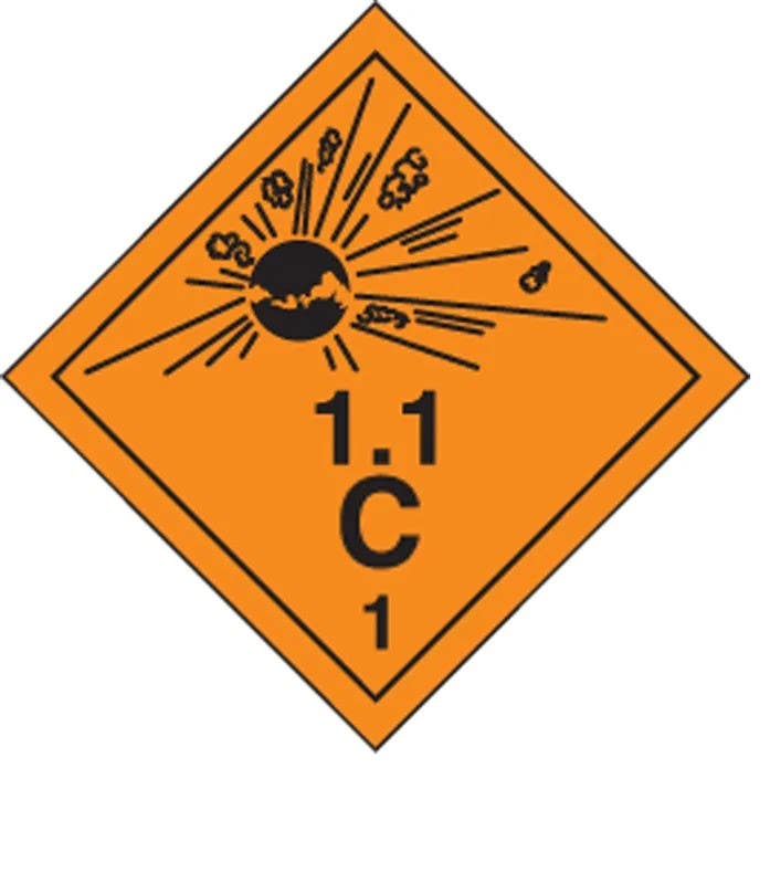 AccuformNMC TCP103 TDG Placard Explosives 1.1C, 10-3/4" H x 10-3/4" W