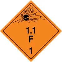 AccuformNMC TCP106 TDG Placard – Class 1, 10-3/4" H x 10-3/4" W