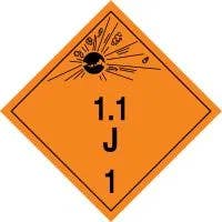 AccuformNMC TCP108 TDG Placard – Class 1, 10-3/4" H x 10-3/4" W