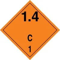 AccuformNMC TCP143 TDG Placard – Class 1, 10-3/4" H x 10-3/4" W