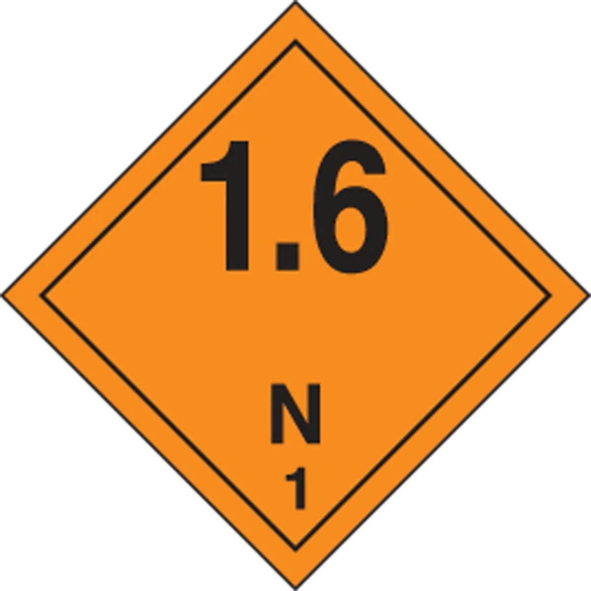 AccuformNMC TCP157 TDG Placard – Class 1, 10-3/4" H x 10-3/4" W