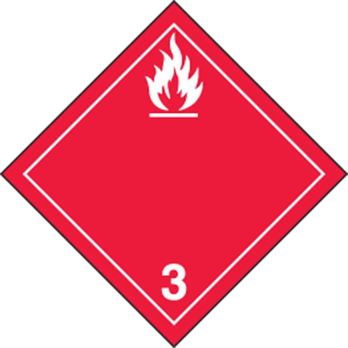 AccuformNMC TCP313 TDG Placard – Class 3, 10-3/4" H x 10-3/4" W