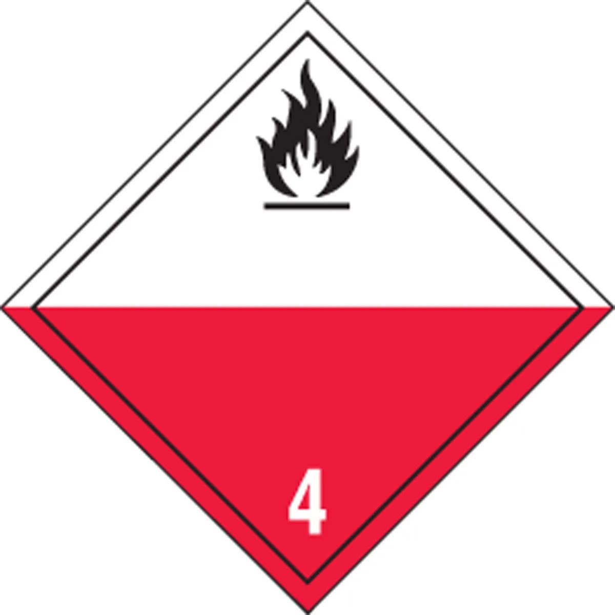 AccuformNMC TCP424 TDG Placard – Class 4, 10-3/4" H x 10-3/4" W