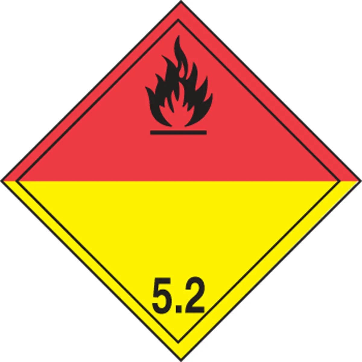 AccuformNMC TCP533 TDG Placard – Class 5, 10-3/4" H x 10-3/4" W