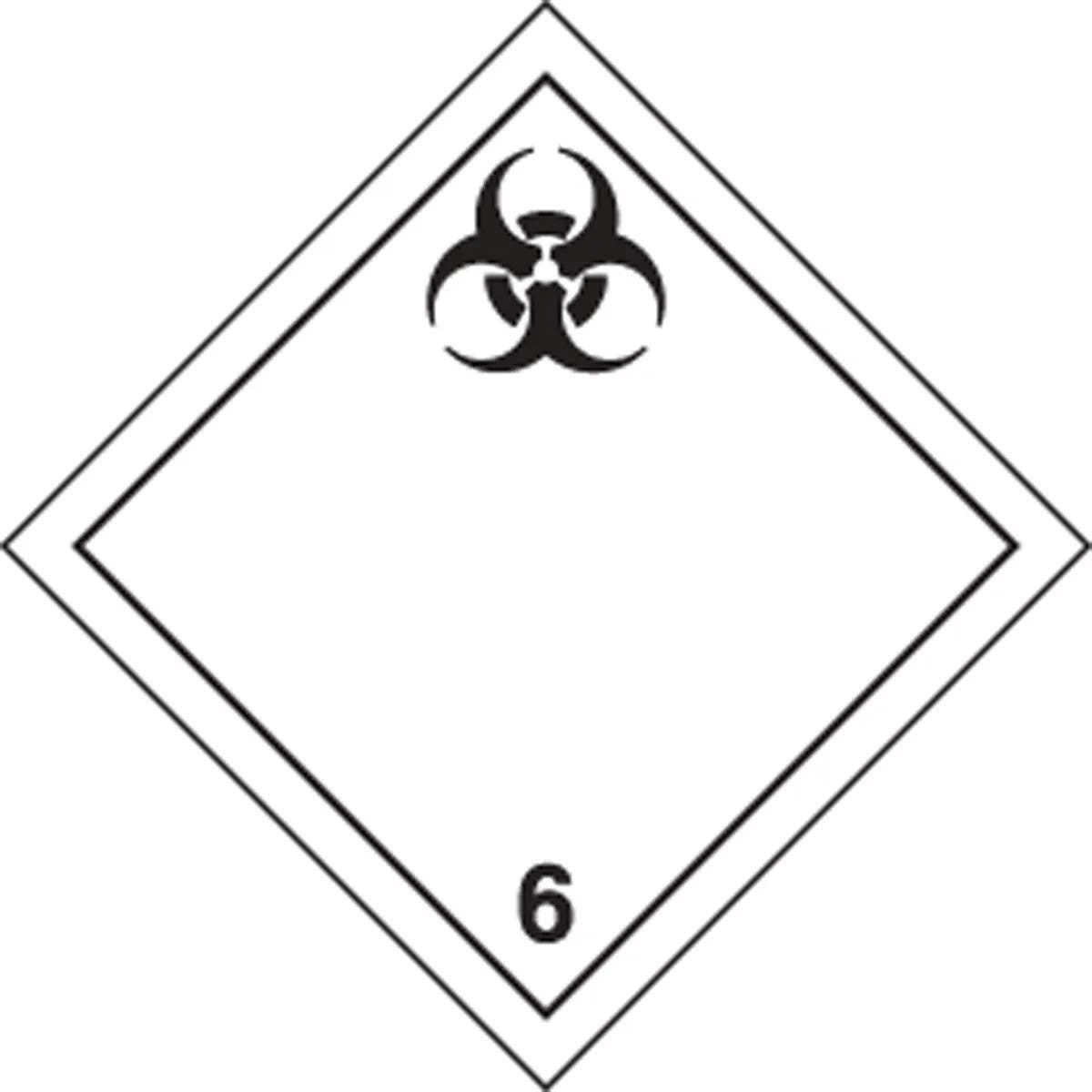 AccuformNMC TCP636 TDG Placard – Class 6, 10-3/4" H x 10-3/4" W