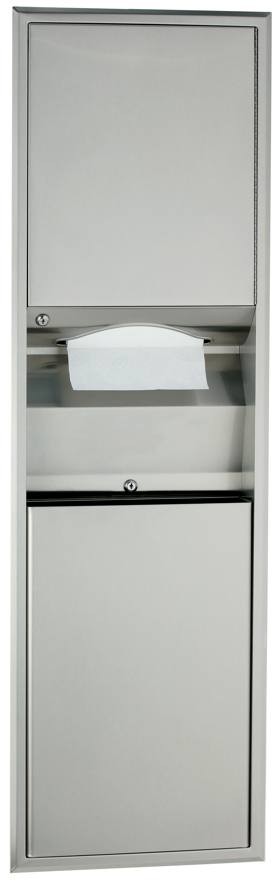 Bobrick B-3940 ClassicSeries Recessed Convertible Paper Towel Dispenser & Waste Receptacle,Finish-Satin