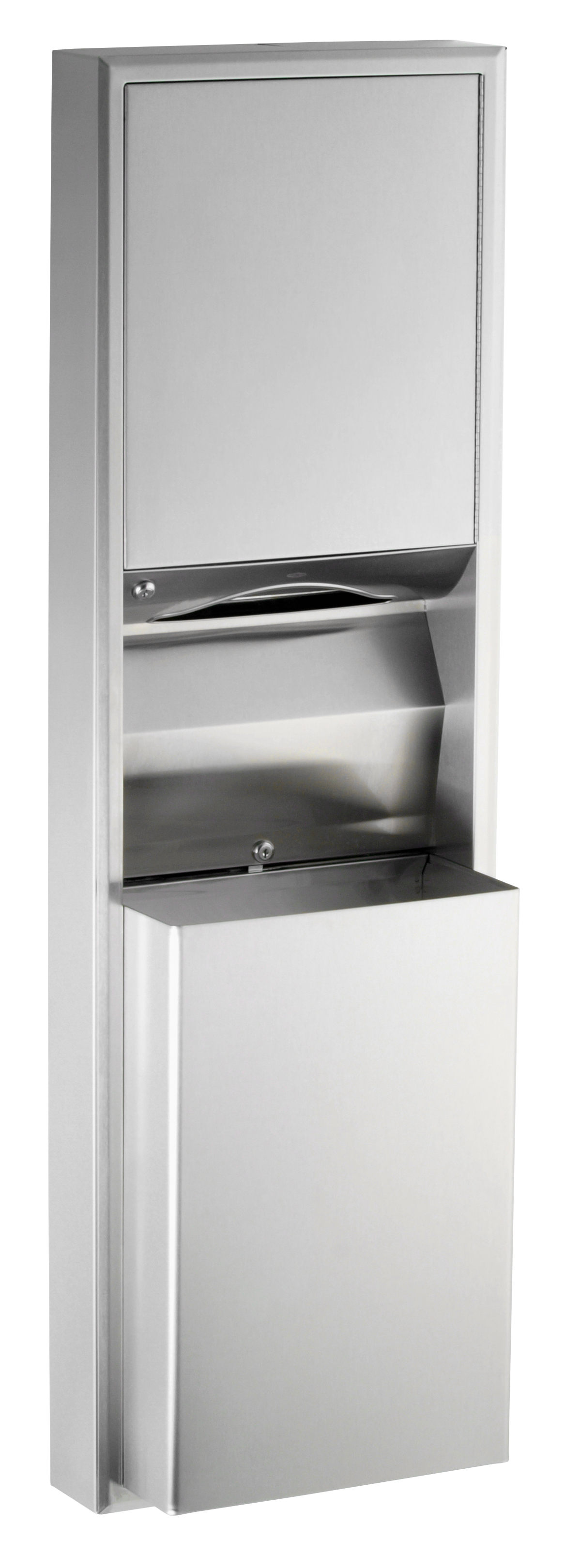 Bobrick B-3949 ClassicSeries Surface-Mounted Convertible Paper Towel Dispenser & Waste Receptacle,Finish-Satin