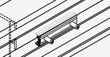 Schwinn Hardware 6K351 Handle-Free Cabinet Hardware CS3 Series Straight Bracket Use With L & C Channel, Finish-Light Gray