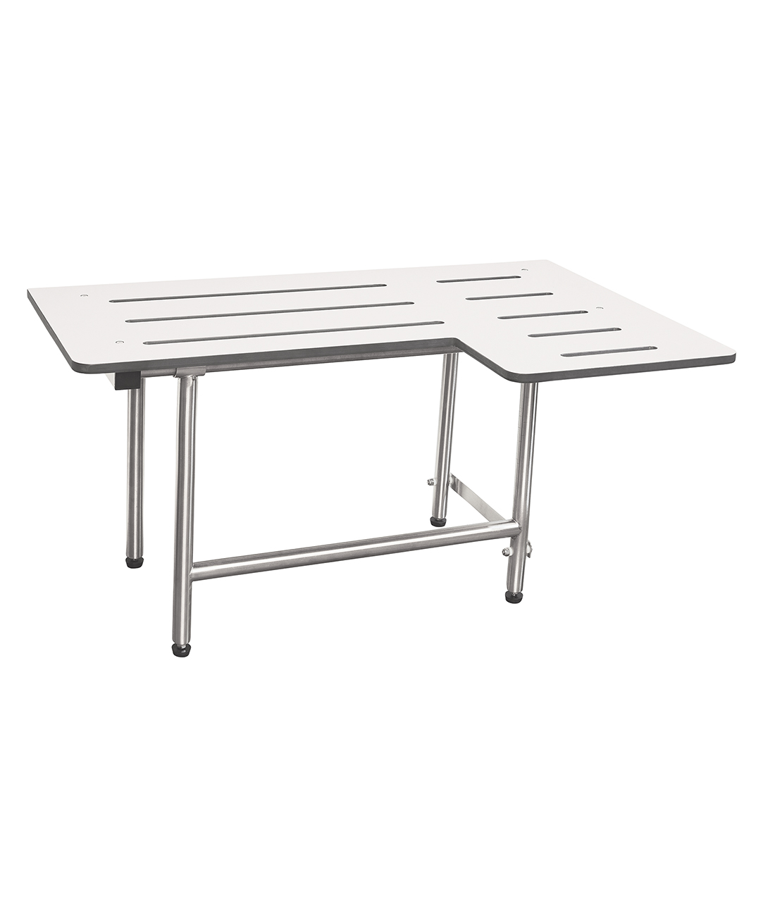 Bobrick B-51815 Reversible Shower Seat w/ Swing Down Legs, Phenolic & Satin Frame Finish