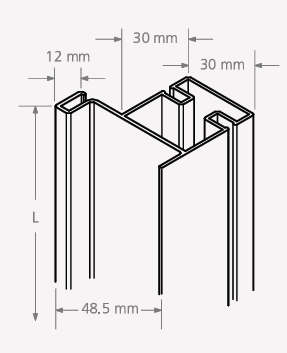 Schwinn Hardware 33916-290 Handle-Free Cabinet Hardware CS3 Series Vertical End Channel