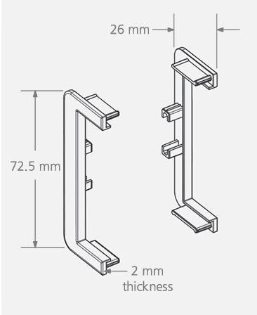 Schwinn Hardware 6K379 Handle-Free Cabinet Hardware CS3 Series C Cap(L+R) For C Channel