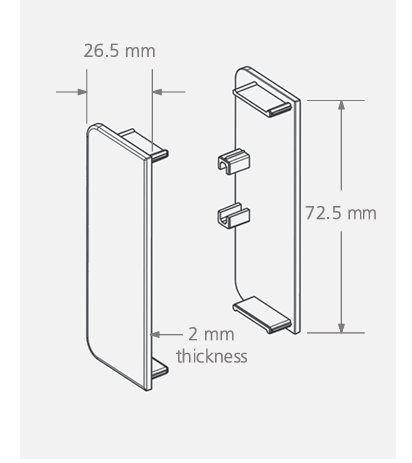 Schwinn Hardware 6K378 Handle-Free Cabinet Hardware CS3 Series Rectangle(L+R) C Cap For C Channel
