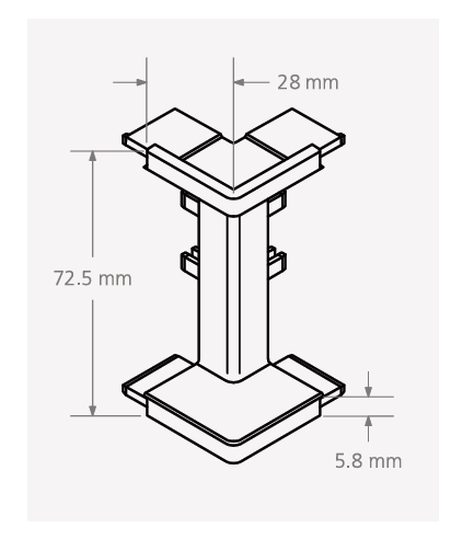 Schwinn Hardware 6K400-C Handle-Free Cabinet Hardware CS3 Series Outer Corner For C Channel