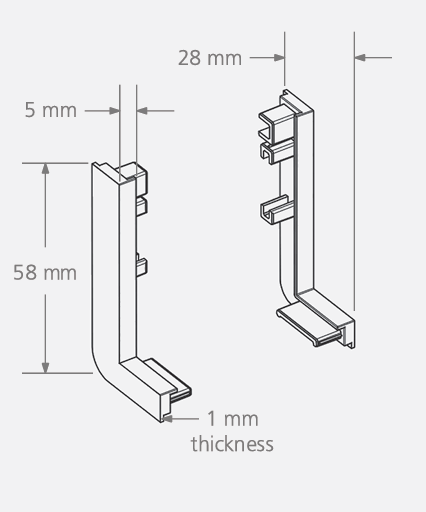 Schwinn Hardware 6K376 Handle-Free Cabinet Hardware CS3 Series L Cap For L Channel