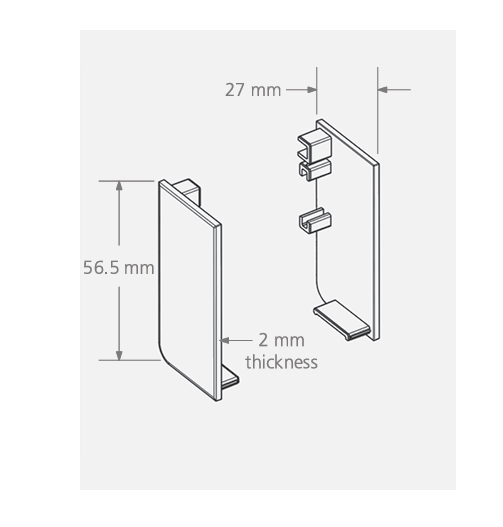 Schwinn Hardware 6K377 Handle-Free Cabinet Hardware CS3 Series Rectangle L Cap For L Channel