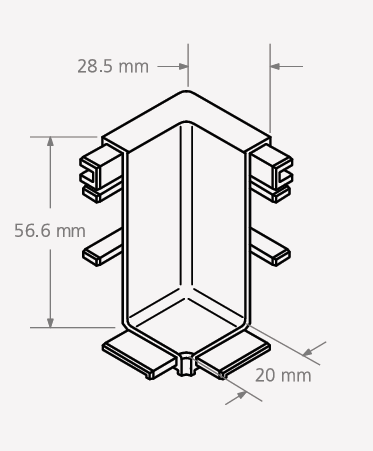 Schwinn Hardware 6K399-L Handle-Free Cabinet Hardware CS3 Series Inner Corner For L Channel