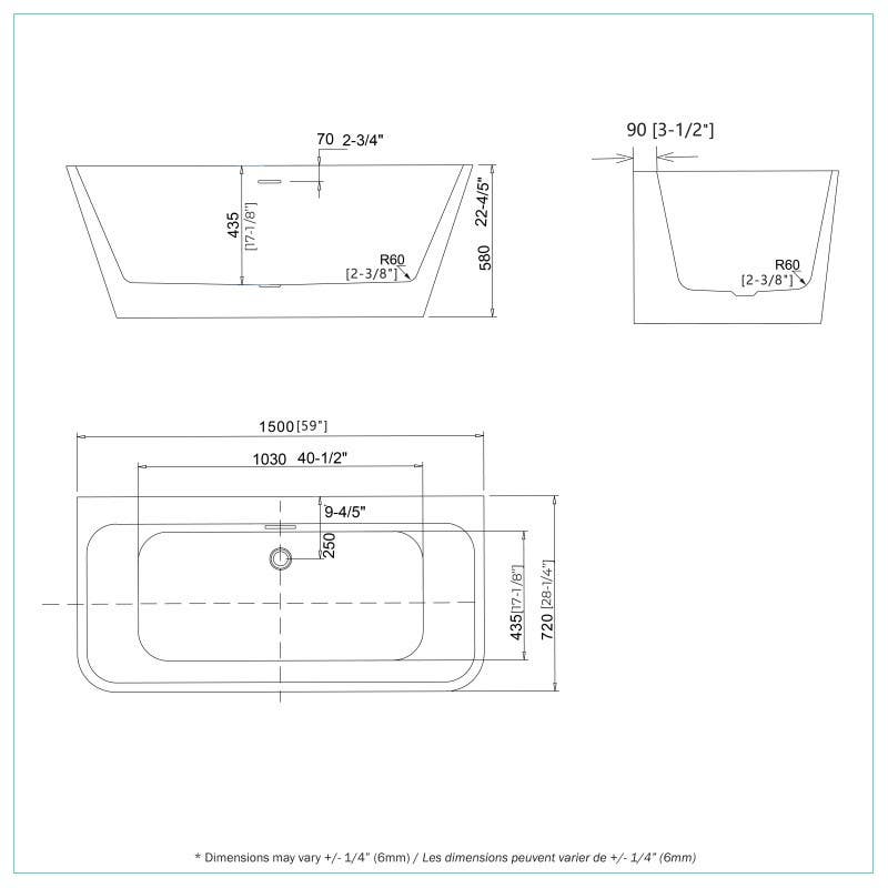 Bain Signature Stanford 59 Renovation Freestanding Bathtub