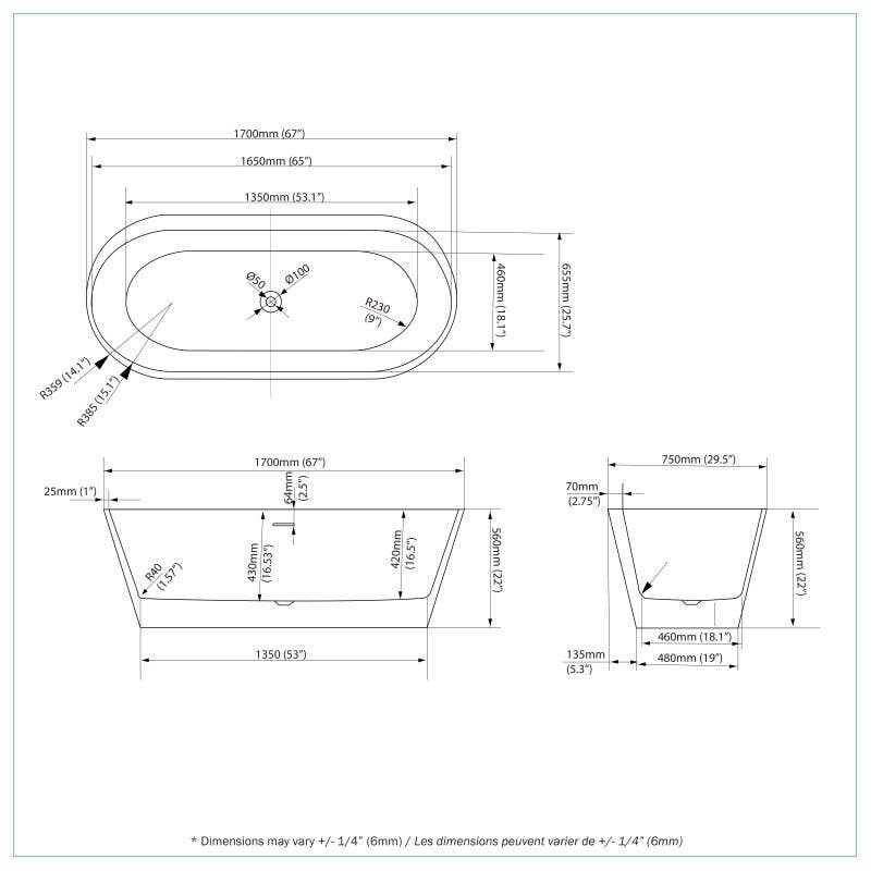 Bain Signature Clara Renovation Freestanding Bathtub