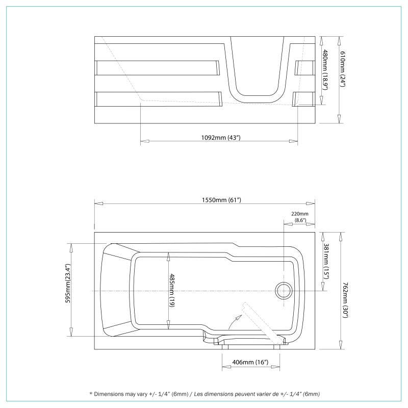 Bain Signature Nadine Walk-In Bathtub