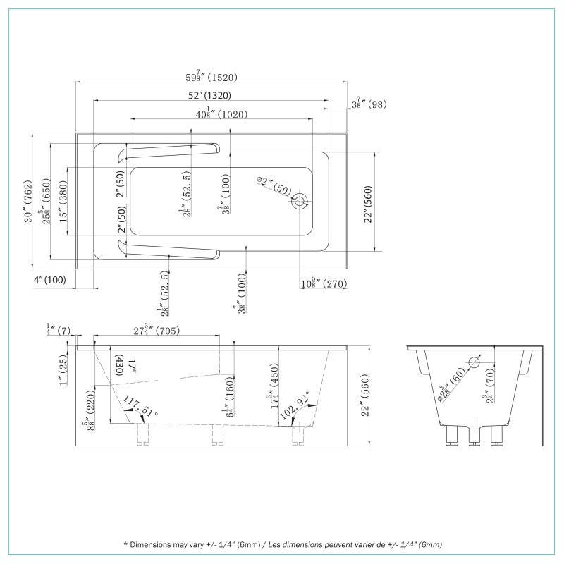 Bain Signature Elsa Black Bathtub w/ Skirt
