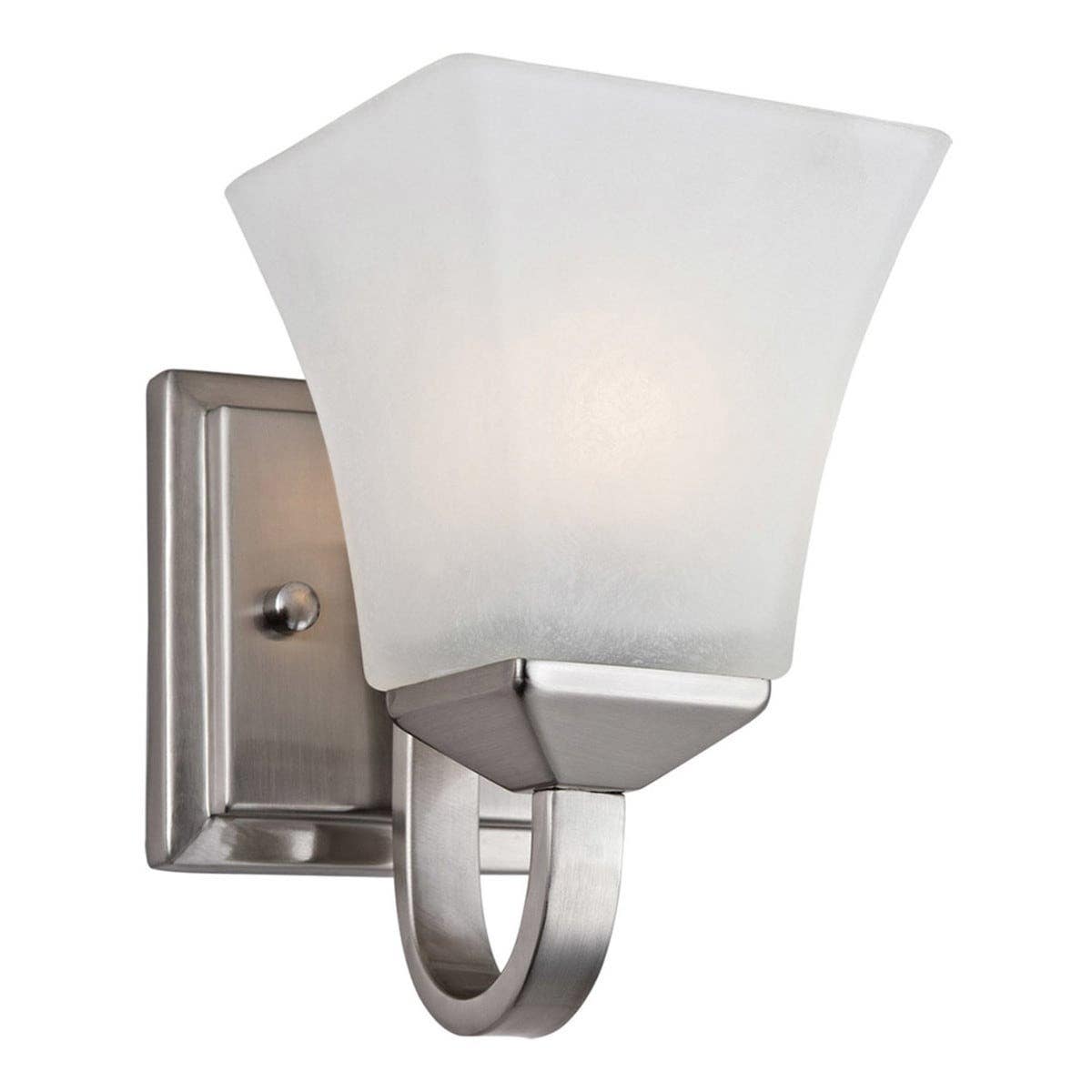 Design House 587733 Torino 1-Light Wall Sconce w/ Frosted White Glass In Satin Nickel