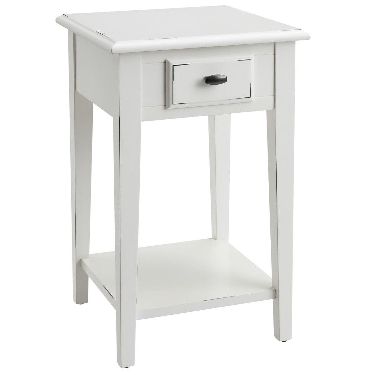 Design House 214379 Haven Ridge 1-Drawer Square End Table In Farmhouse White