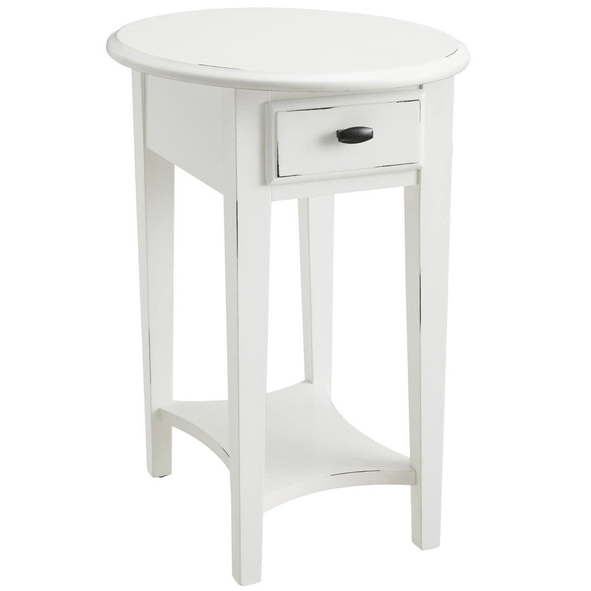 Design House 214387 Haven Ridge 1-Drawer Oval End Table In Farmhouse White